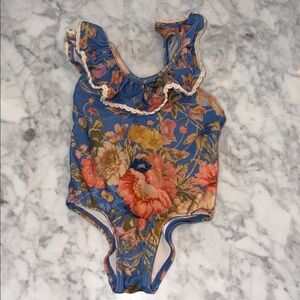 Zimmermann Blue Floral Kids Swim 2Y